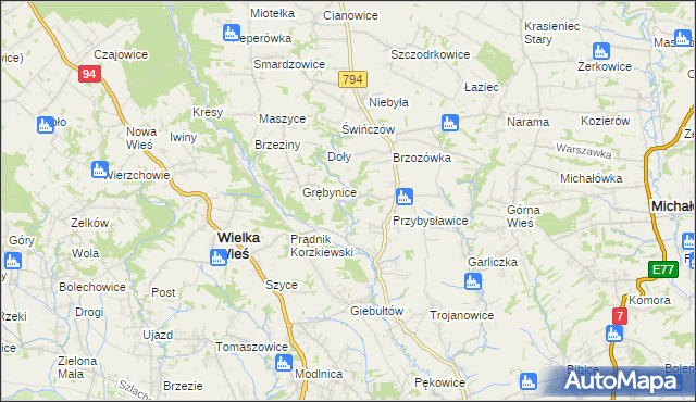 mapa Korzkiew, Korzkiew na mapie Targeo