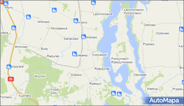 mapa Kościeszki, Kościeszki na mapie Targeo