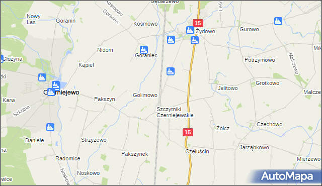 mapa Kosowo gmina Czerniejewo, Kosowo gmina Czerniejewo na mapie Targeo