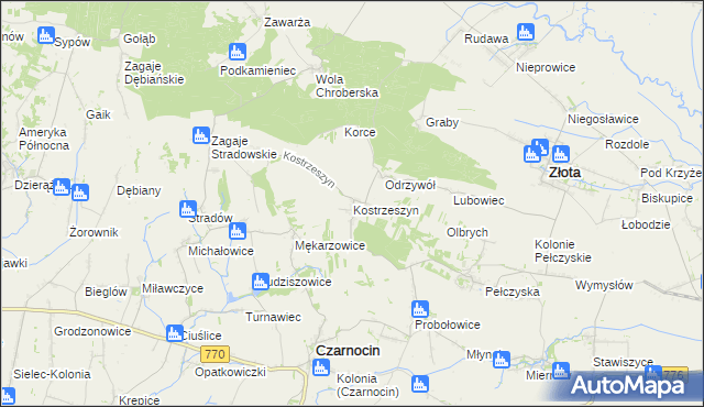 mapa Kostrzeszyn, Kostrzeszyn na mapie Targeo