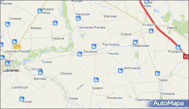 mapa Koszanowo gmina Włocławek, Koszanowo gmina Włocławek na mapie Targeo