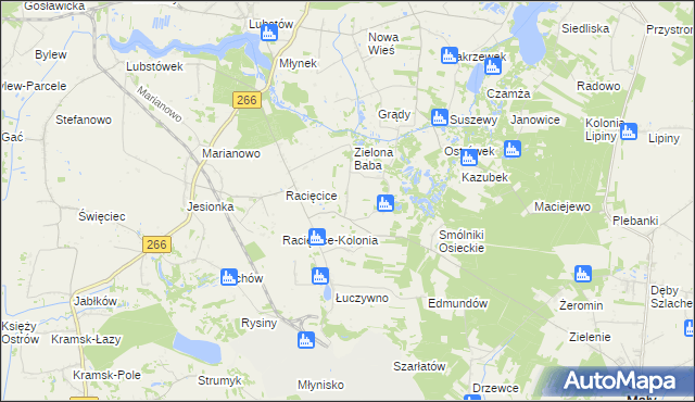 mapa Koszary gmina Sompolno, Koszary gmina Sompolno na mapie Targeo