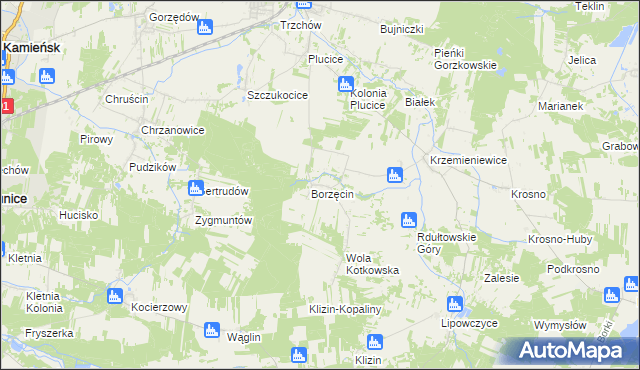 mapa Kotków gmina Gorzkowice, Kotków gmina Gorzkowice na mapie Targeo