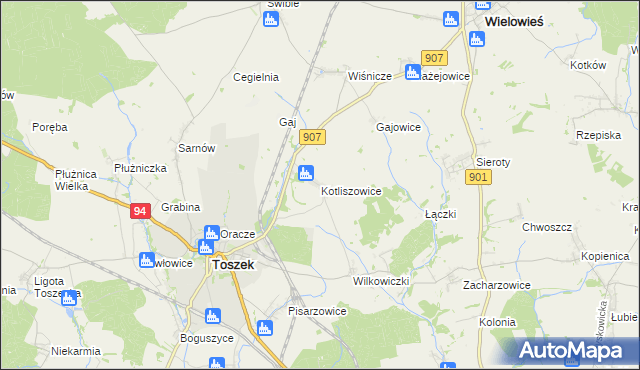 mapa Kotliszowice, Kotliszowice na mapie Targeo