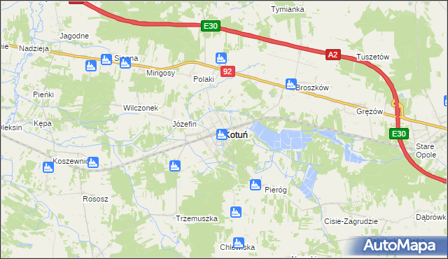 mapa Kotuń powiat siedlecki, Kotuń powiat siedlecki na mapie Targeo