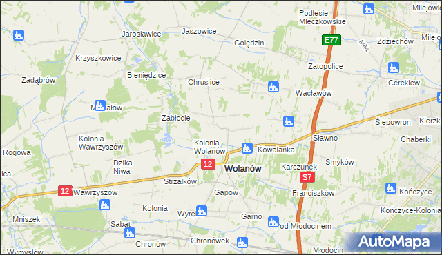 mapa Kowala-Duszocina, Kowala-Duszocina na mapie Targeo