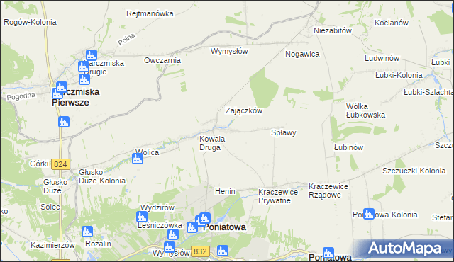 mapa Kowala Pierwsza, Kowala Pierwsza na mapie Targeo