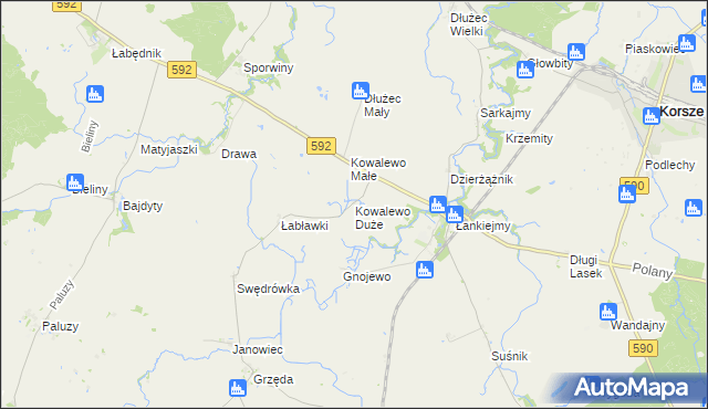 mapa Kowalewo Duże, Kowalewo Duże na mapie Targeo