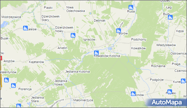 mapa Kowalków-Kolonia, Kowalków-Kolonia na mapie Targeo