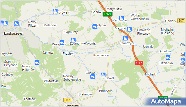 mapa Kownacica, Kownacica na mapie Targeo