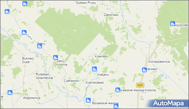 mapa Kownatki gmina Radziłów, Kownatki gmina Radziłów na mapie Targeo