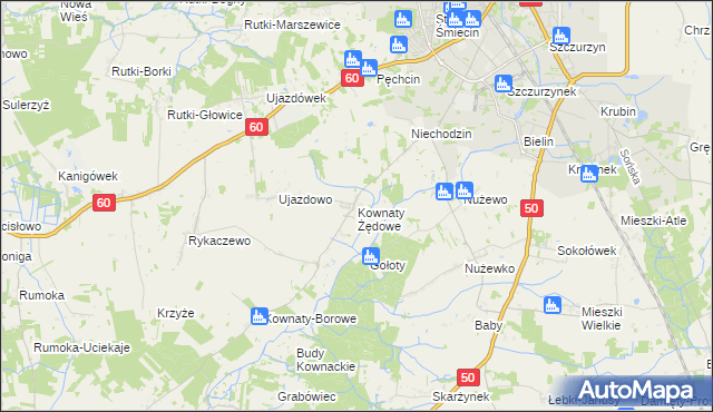 mapa Kownaty Żędowe, Kownaty Żędowe na mapie Targeo