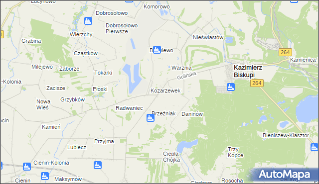 mapa Kozarzew, Kozarzew na mapie Targeo