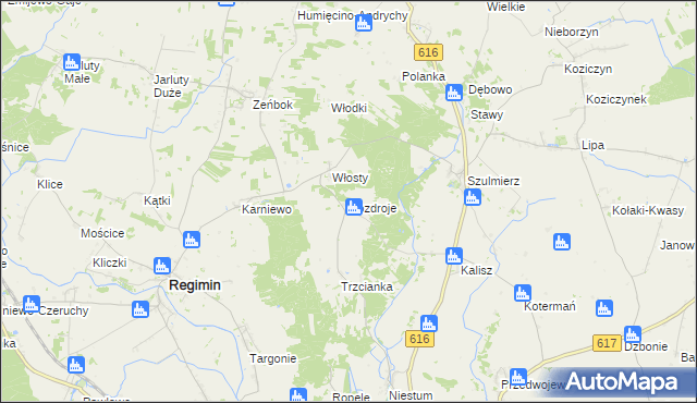 mapa Kozdroje, Kozdroje na mapie Targeo