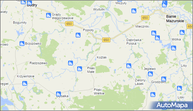 mapa Koźlak, Koźlak na mapie Targeo