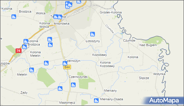 mapa Kozodawy, Kozodawy na mapie Targeo