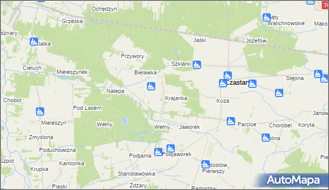 mapa Krajanka, Krajanka na mapie Targeo