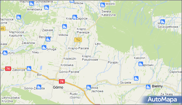 mapa Krajno Drugie, Krajno Drugie na mapie Targeo