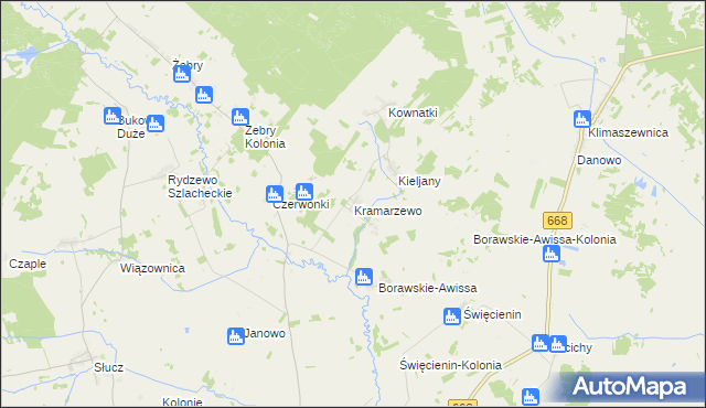 mapa Kramarzewo gmina Radziłów, Kramarzewo gmina Radziłów na mapie Targeo