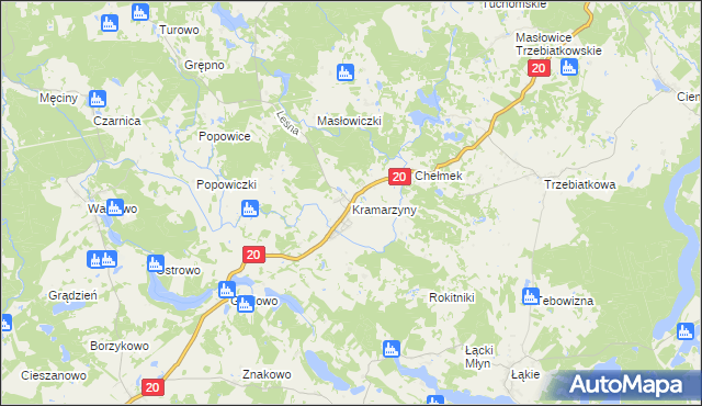 mapa Kramarzyny, Kramarzyny na mapie Targeo