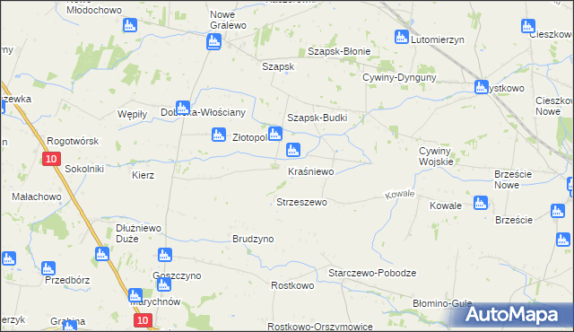 mapa Kraśniewo gmina Raciąż, Kraśniewo gmina Raciąż na mapie Targeo