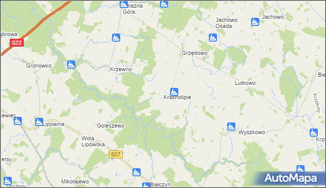 mapa Krasnolipie, Krasnolipie na mapie Targeo