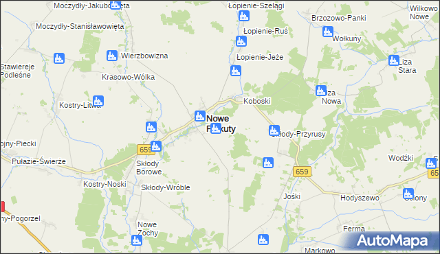 mapa Krasowo-Siódmaki, Krasowo-Siódmaki na mapie Targeo