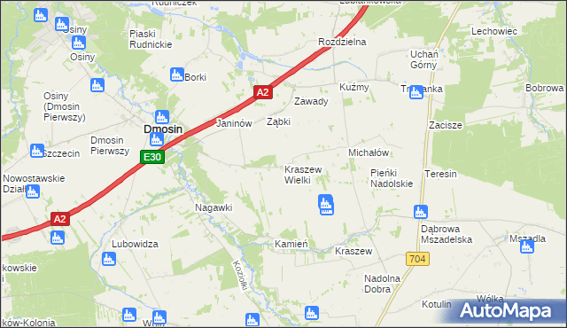 mapa Kraszew Wielki, Kraszew Wielki na mapie Targeo