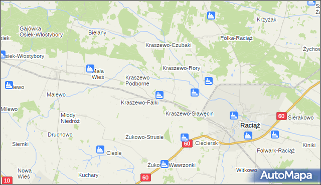 mapa Kraszewo-Gaczułty, Kraszewo-Gaczułty na mapie Targeo