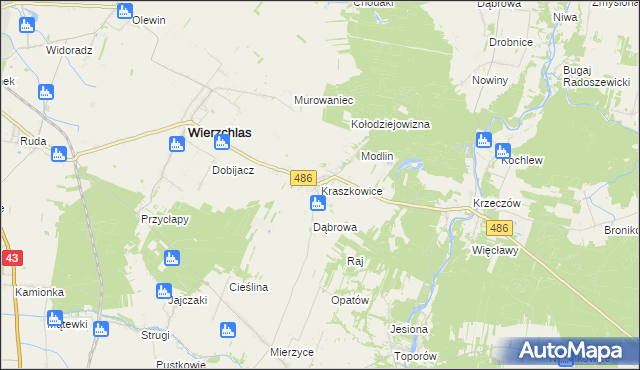 mapa Kraszkowice, Kraszkowice na mapie Targeo
