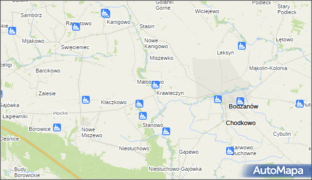 mapa Krawieczyn, Krawieczyn na mapie Targeo