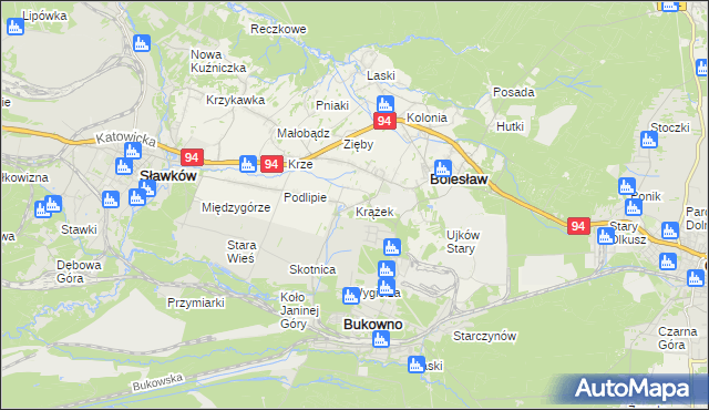 mapa Krążek, Krążek na mapie Targeo