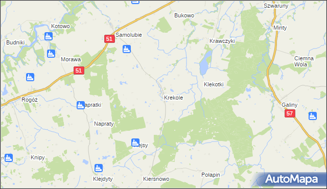 mapa Krekole, Krekole na mapie Targeo