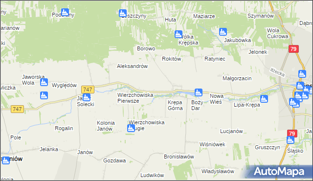 mapa Krępa Kościelna, Krępa Kościelna na mapie Targeo