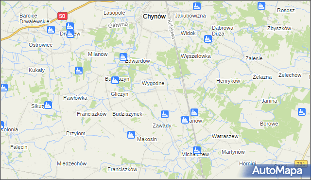 mapa Krężel gmina Chynów, Krężel gmina Chynów na mapie Targeo