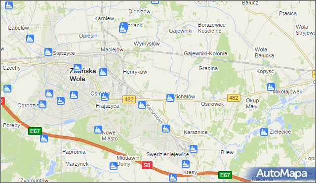 mapa Krobanów, Krobanów na mapie Targeo