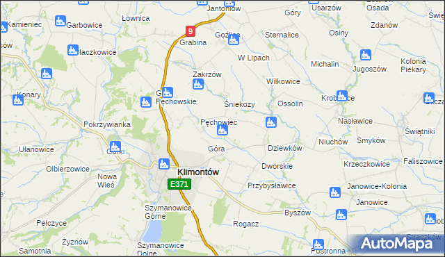 mapa Kroblice Pęchowskie, Kroblice Pęchowskie na mapie Targeo