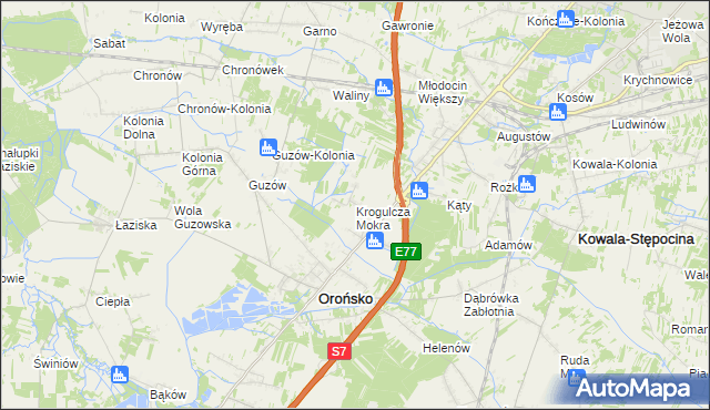 mapa Krogulcza Mokra, Krogulcza Mokra na mapie Targeo
