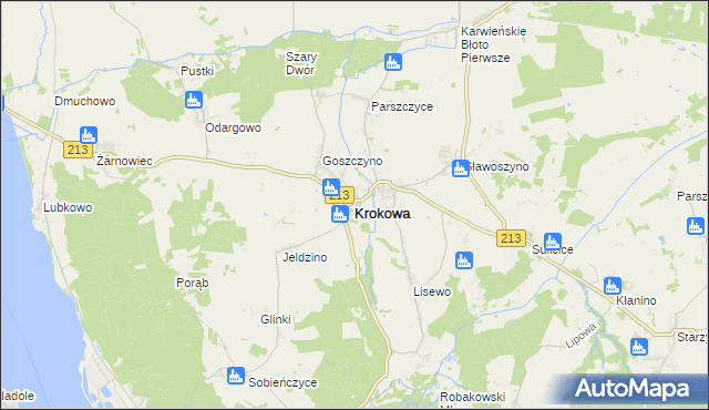 mapa Krokowa, Krokowa na mapie Targeo