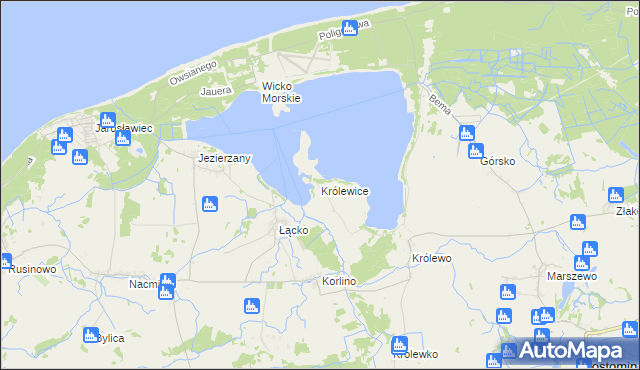 mapa Królewice gmina Postomino, Królewice gmina Postomino na mapie Targeo