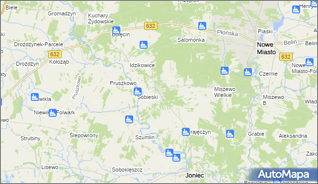 mapa Królewo gmina Joniec, Królewo gmina Joniec na mapie Targeo