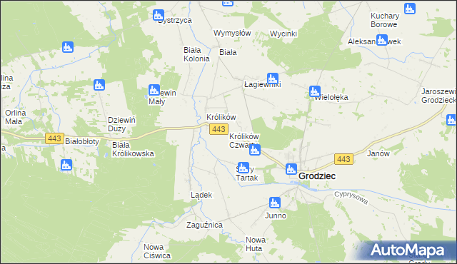 mapa Królików Czwarty, Królików Czwarty na mapie Targeo