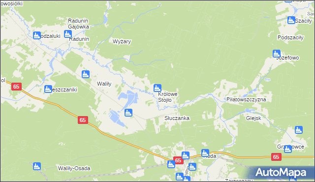 mapa Królowe Stojło, Królowe Stojło na mapie Targeo