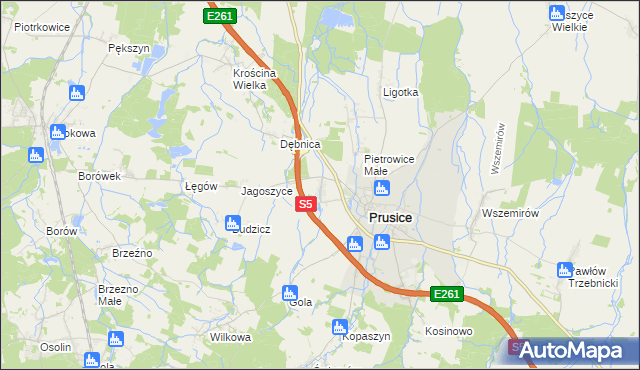 mapa Krościna Mała, Krościna Mała na mapie Targeo