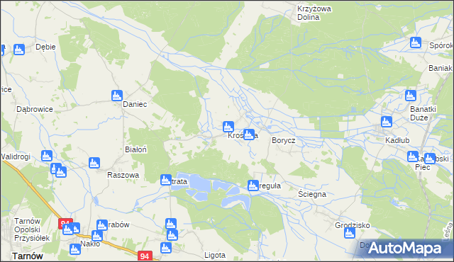 mapa Krośnica gmina Izbicko, Krośnica gmina Izbicko na mapie Targeo