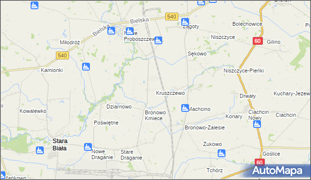 mapa Kruszczewo, Kruszczewo na mapie Targeo