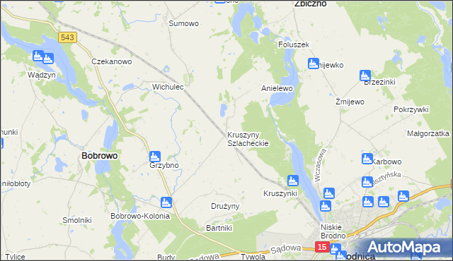 mapa Kruszyny Szlacheckie, Kruszyny Szlacheckie na mapie Targeo