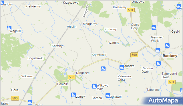 mapa Krymławki, Krymławki na mapie Targeo