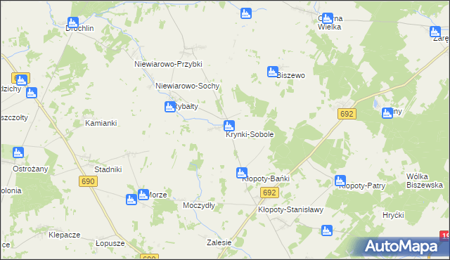 mapa Krynki-Sobole, Krynki-Sobole na mapie Targeo
