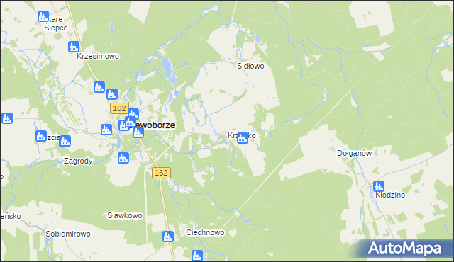 mapa Krzecko, Krzecko na mapie Targeo